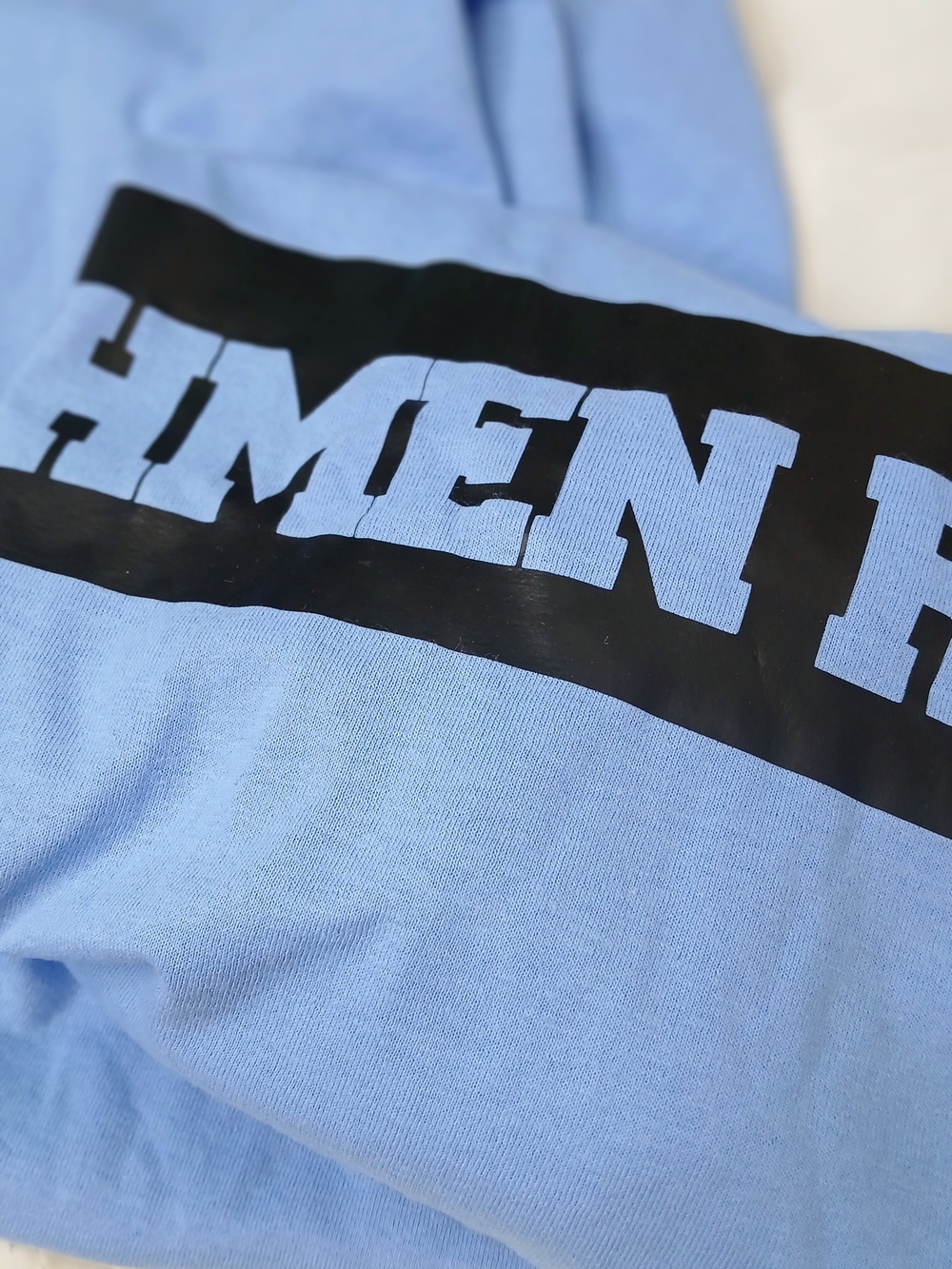 Gildan Light Blue Short Sleeve Tee with Black Graphic